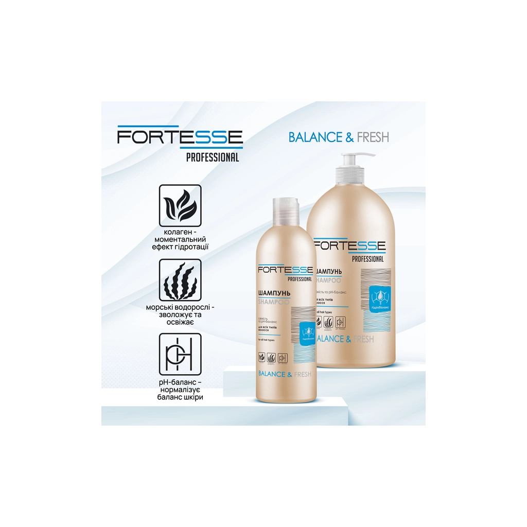 Шампунь Fortesse Professional Balance & Fresh 1000 мл (4820000306201) - изображение 2