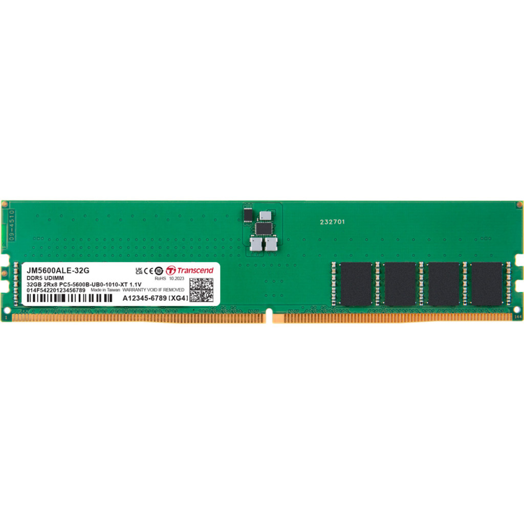 Модуль пам'яті для комп'ютера DDR5 32GB 5600 MHz JetRam Transcend (JM5600ALE-32G) - зображення 1