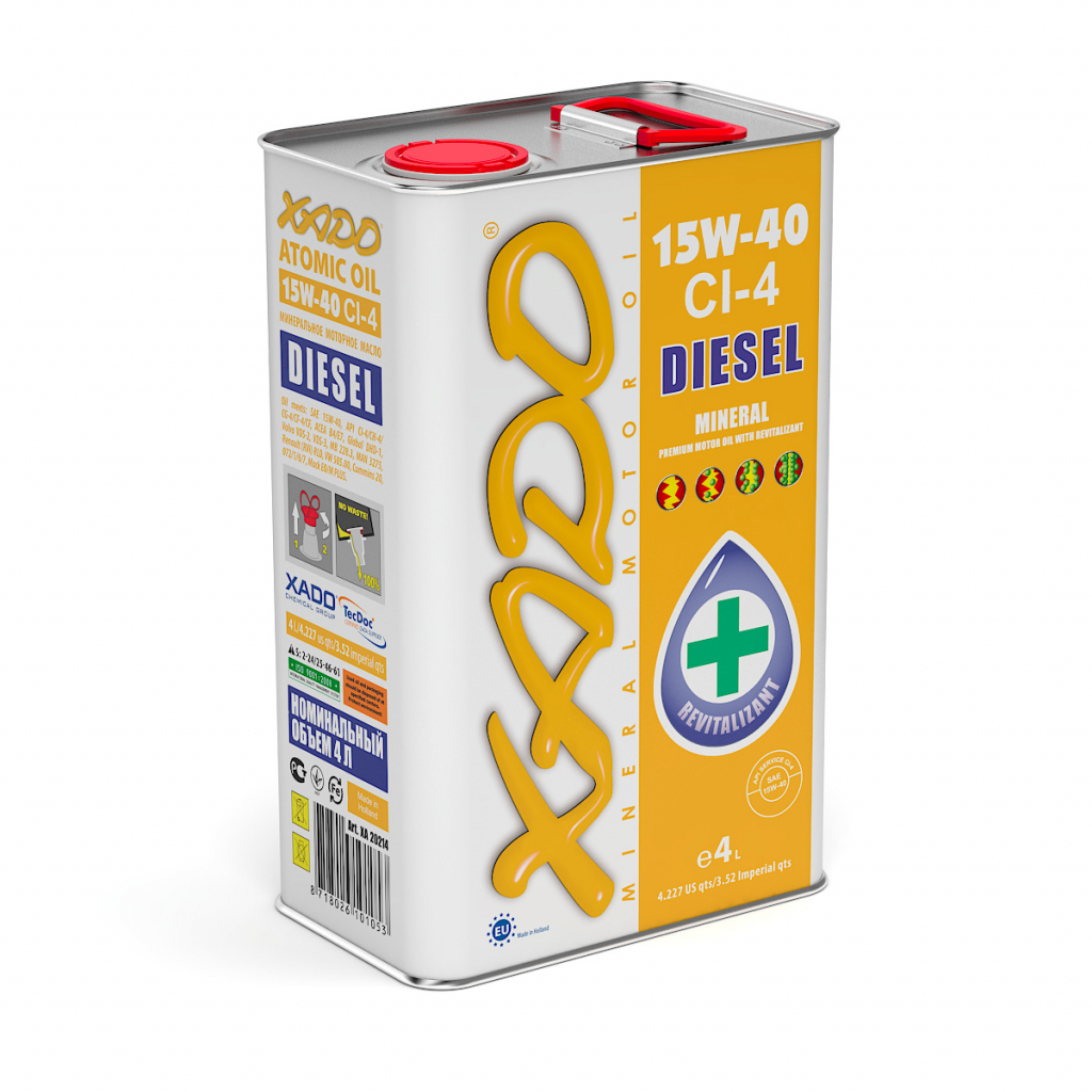 Моторна олива Xado 15W-40 CI-4 Diesel 4л (XA 20214) - зображення 1