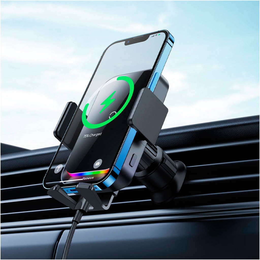 Універсальний автотримач Baseus Wireless Charge 15W (SUDD000001) - изображение 12