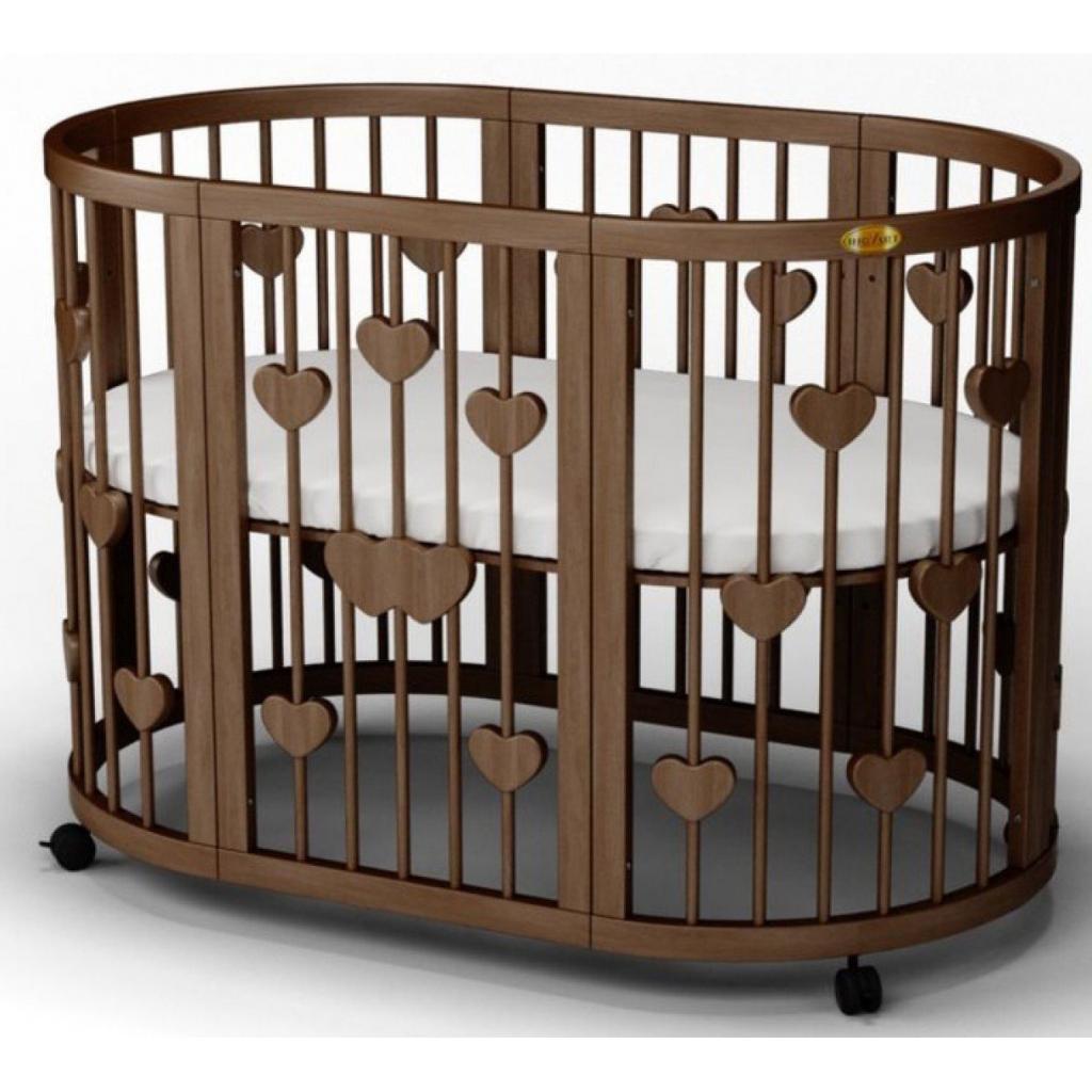 Ліжечко Ingvart SMART BED OVAL з сердечками шоколад (2341361) - зображення 1