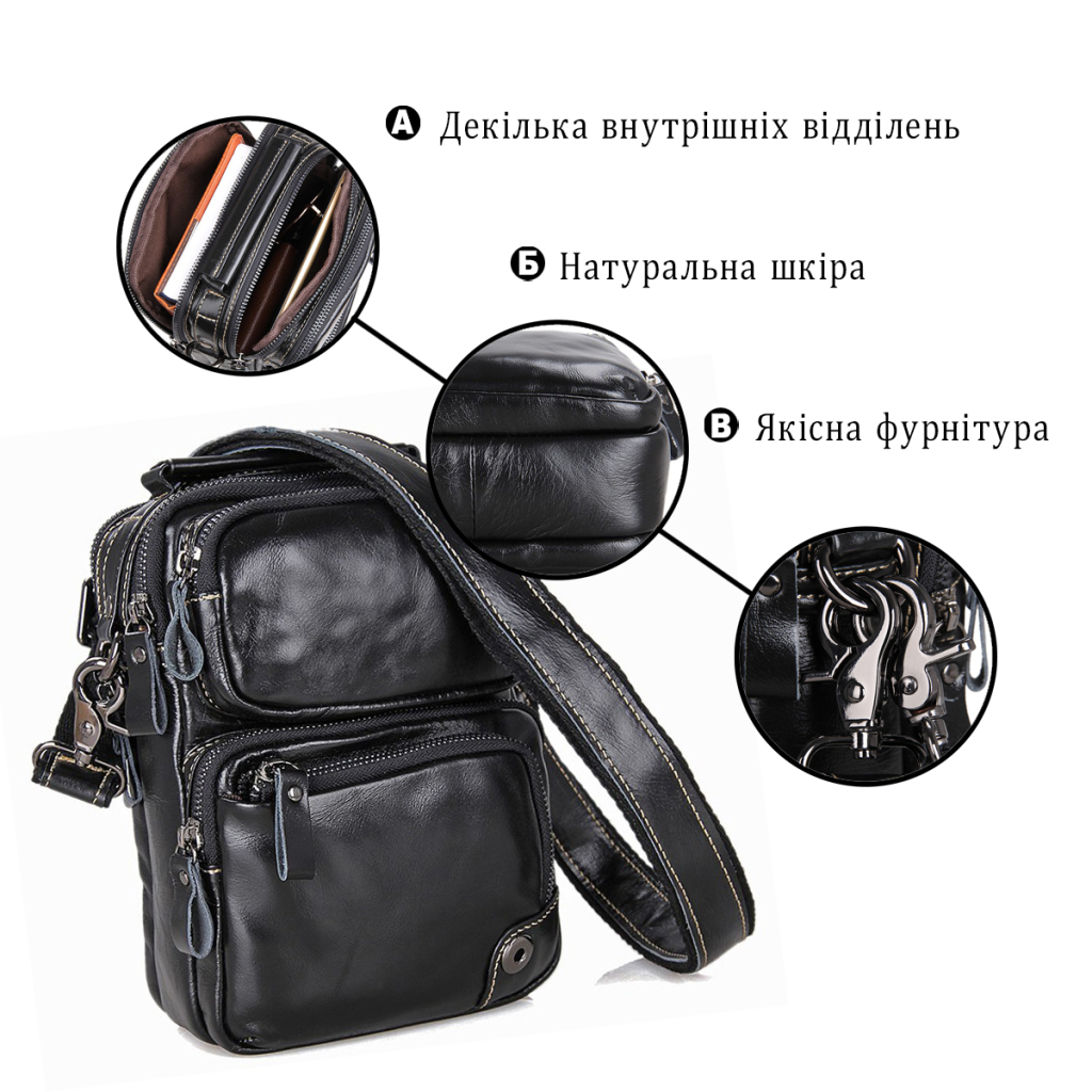 Сумка Vintage Чорна (14437) - зображення 4