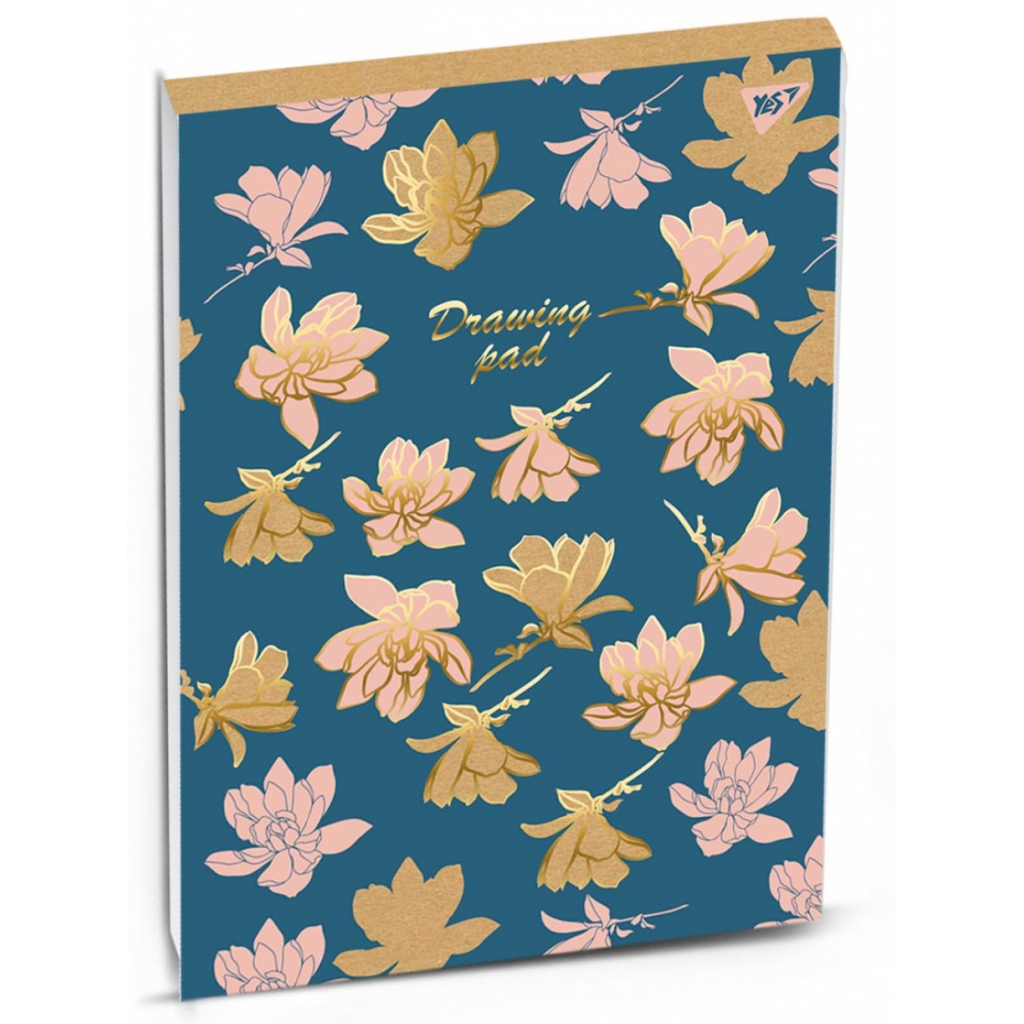 Альбом для малювання Yes А4 PASTEL FLOWERS склейка, 40 аркушів (130463) - зображення 1