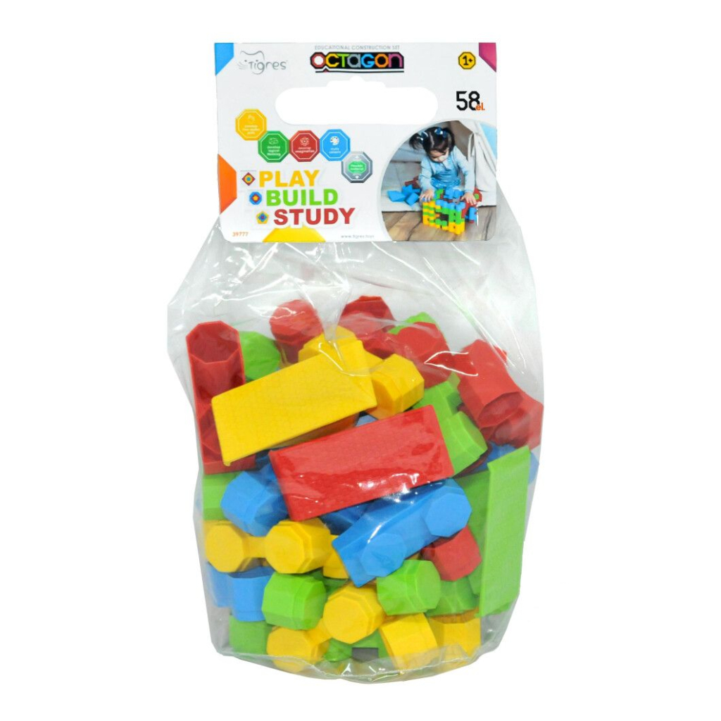 Конструктор Tigres Octagon 58 елементів в пакеті (39777) - зображення 1