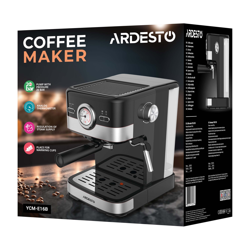 Ріжкова кавоварка еспресо Ardesto YCM-E16B - зображення 10