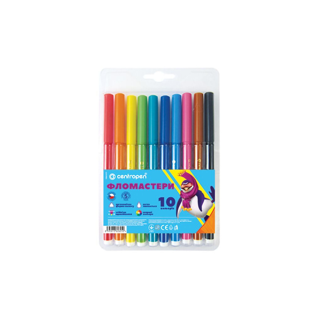 Фломастери Centropen 7550/10 COLOUR WORLD, 10 colors (7550/10 ТП) - зображення 1
