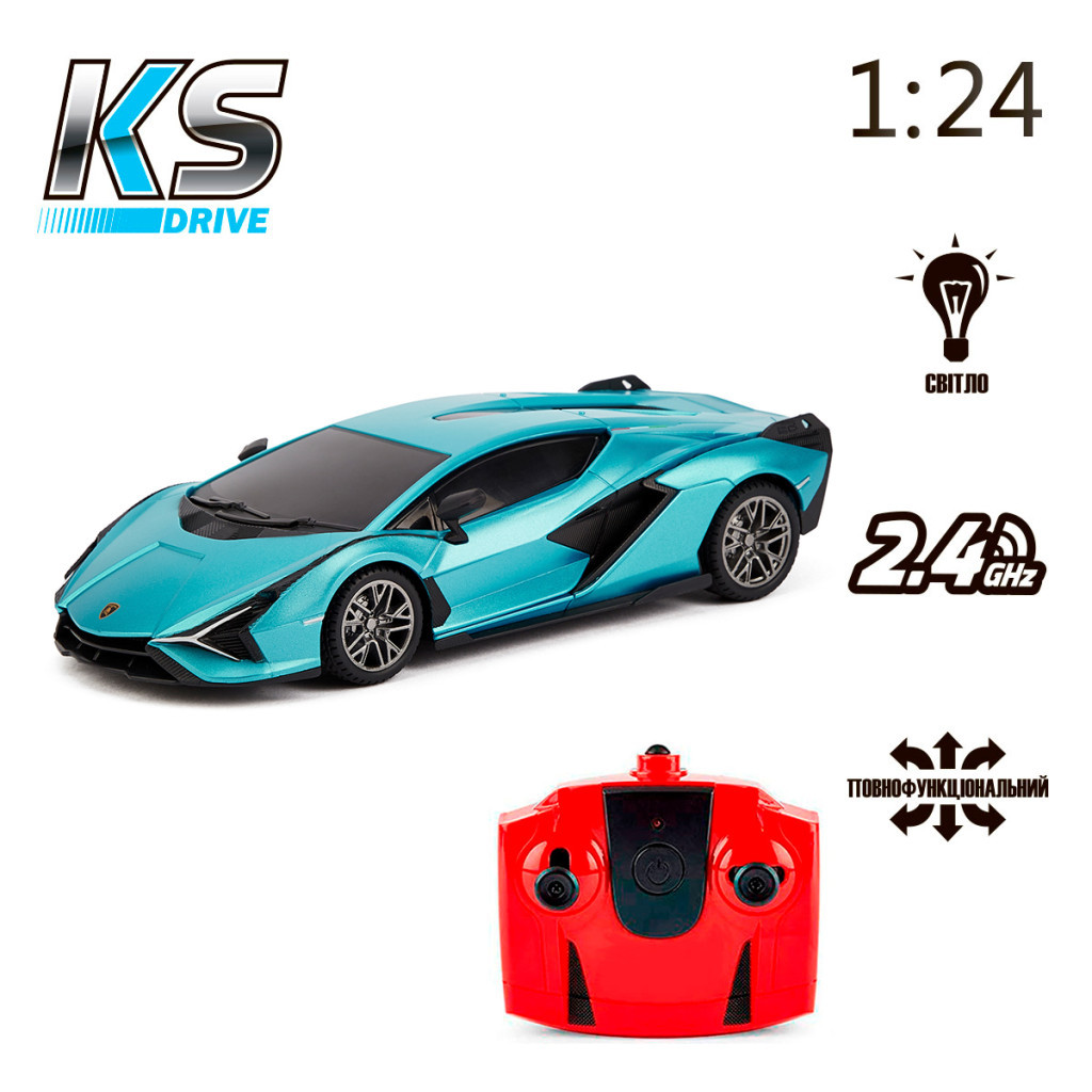 Радіокерована іграшка KS Drive Lamborghini Sian 1:24, 2.4Ghz синій (124GLSB) - зображення 7