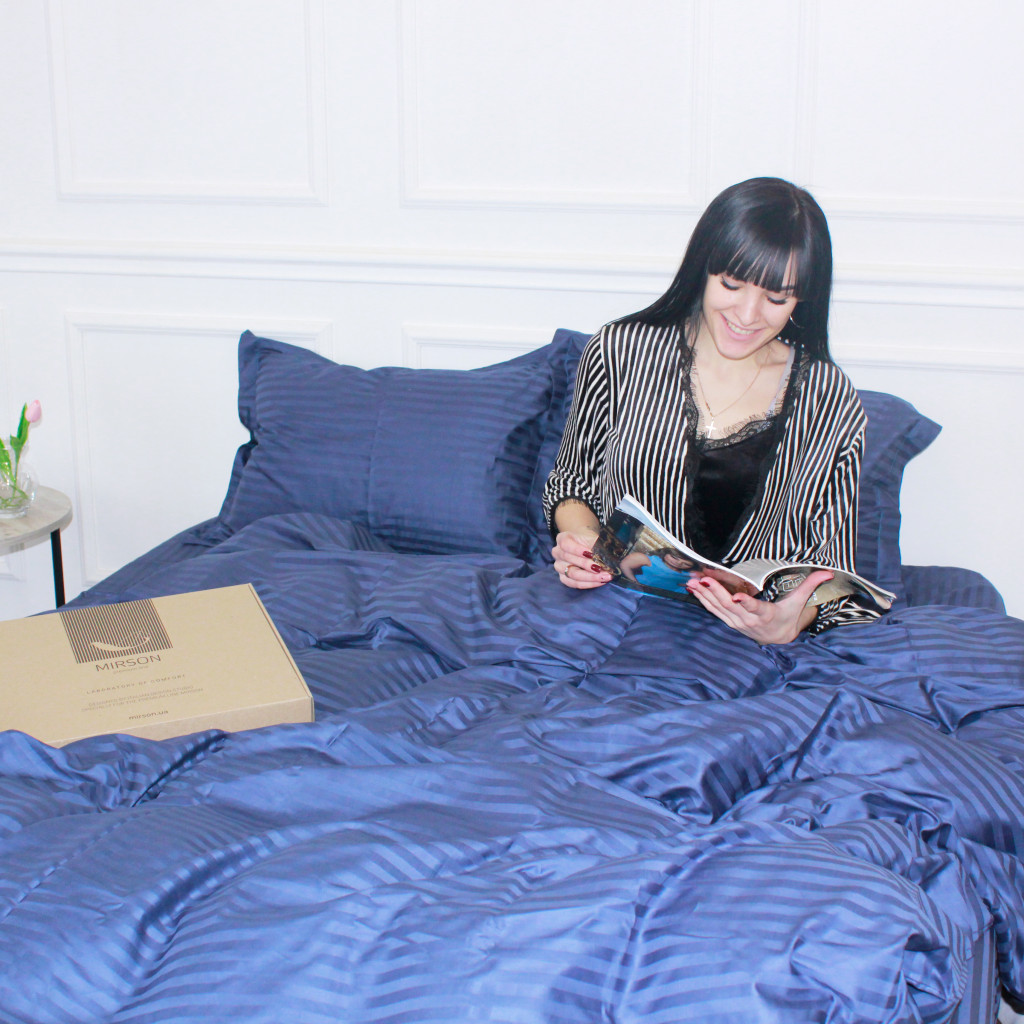 Постільна білизна MirSon Satin 30-0020SmokyBlue 160х220 Сімейний (2200005255384) - изображение 7