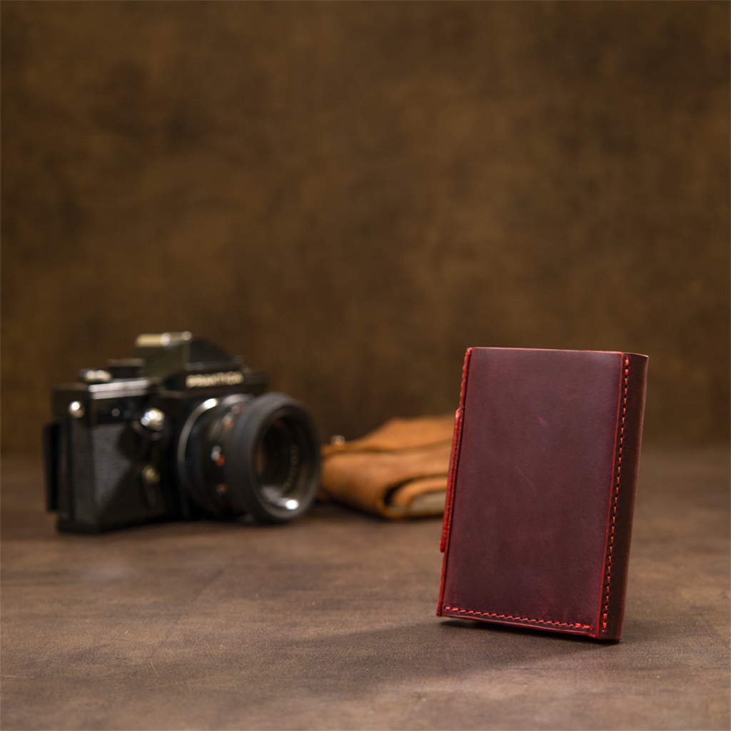 Портмоне Grande Pelle Матове вінтажне Бордове (11454) - зображення 10