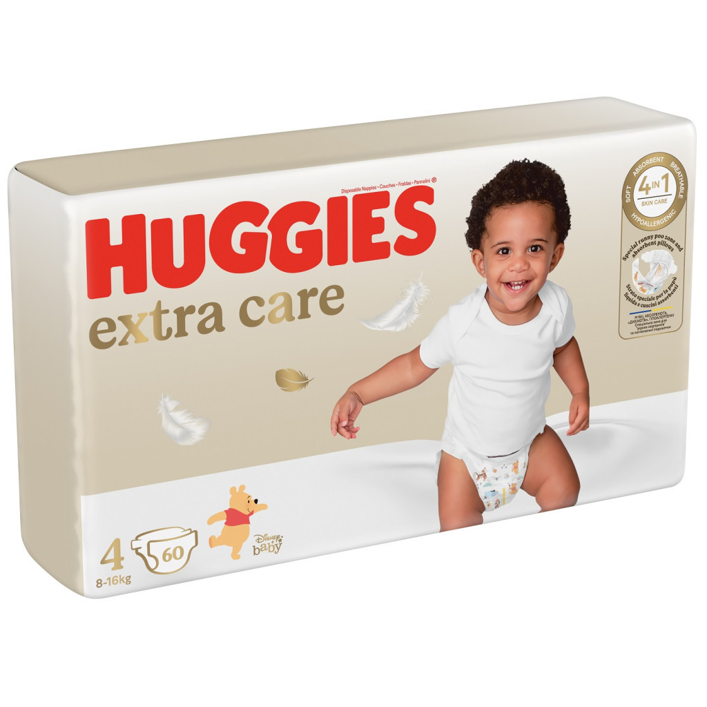 Підгузки Huggies Extra Care 4 (8-16 кг) 60 шт (5029053578118) - зображення 2