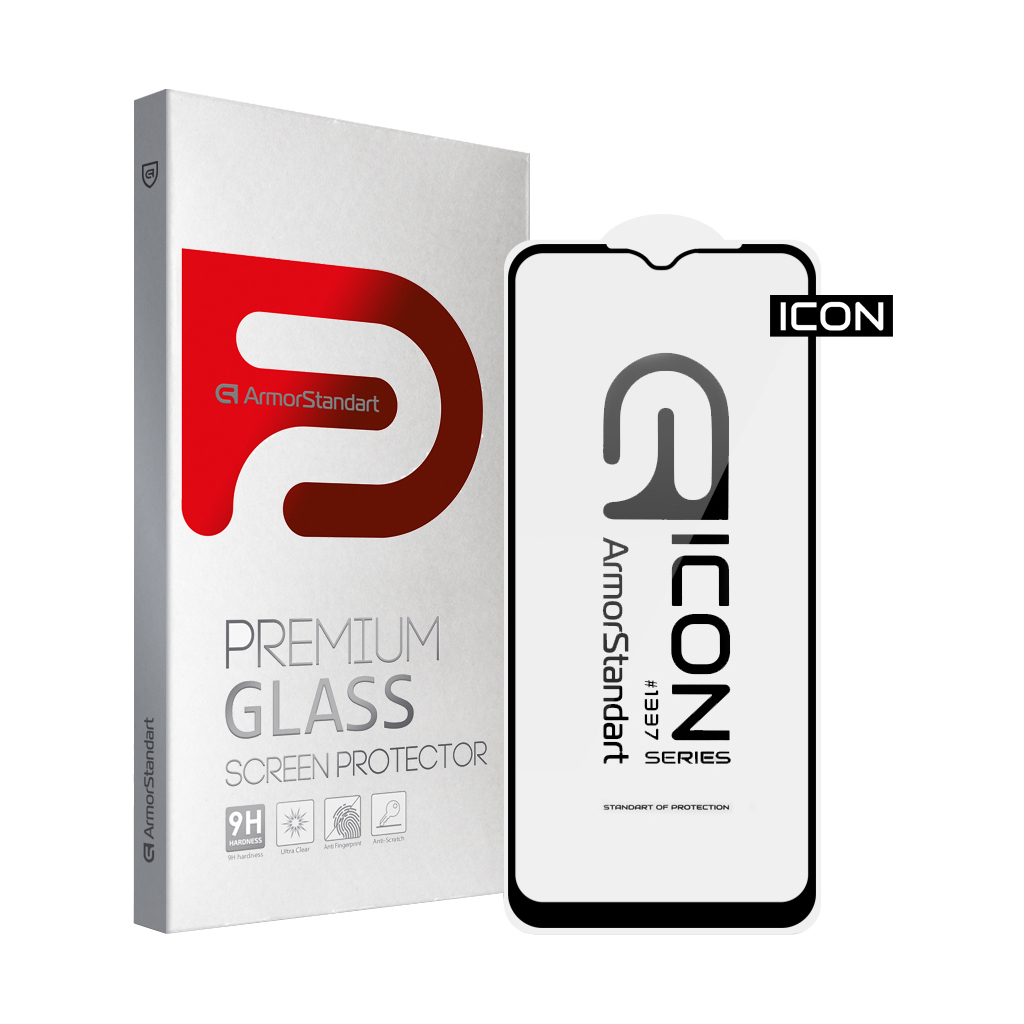 Скло захисне Armorstandart Icon Samsung A03 Black (ARM60631) - зображення 1