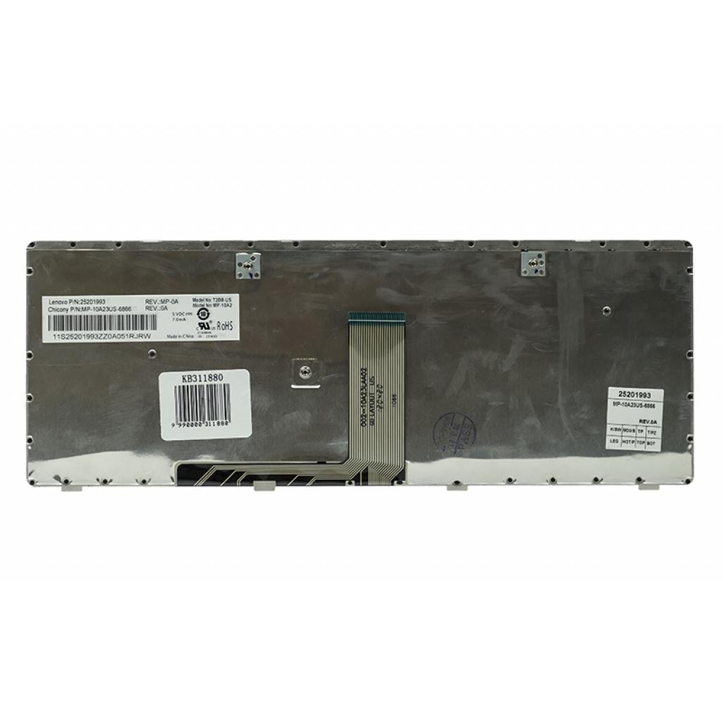 Клавіатура ноутбука PowerPlant Lenovo IdeaPad G480 чорна, чорна рамка (KB311880) - зображення 2