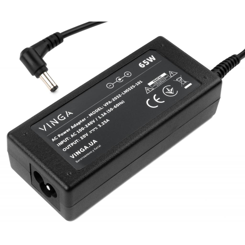 Блок живлення до ноутбуку Vinga Lenovo 65W 20V 3.25А 5.5*2.5 (VPA-2032-LN5525-101) - зображення 3