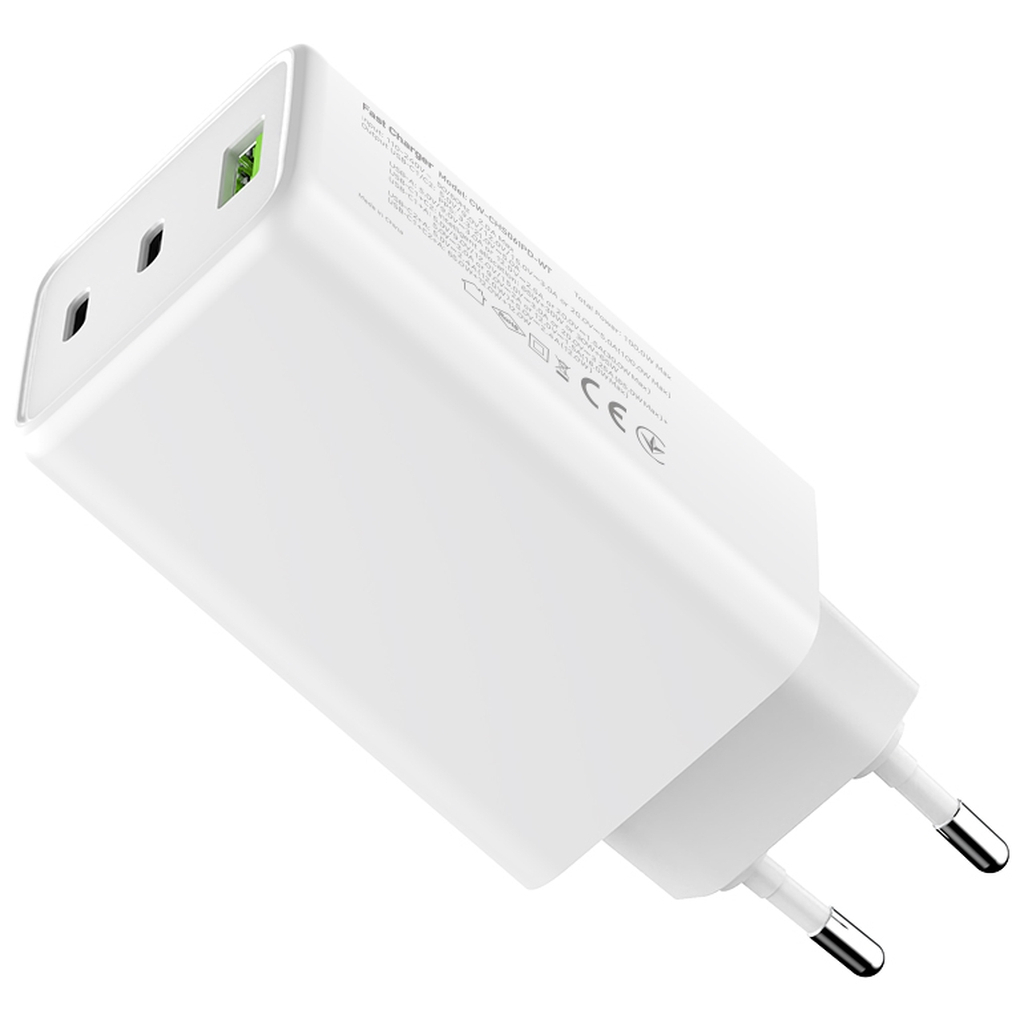 Зарядний пристрій ColorWay C101B GaN Mini 100W PD PPS 2xUSB-C + USB-A white (CW-CHS061PD-WT) - изображение 5
