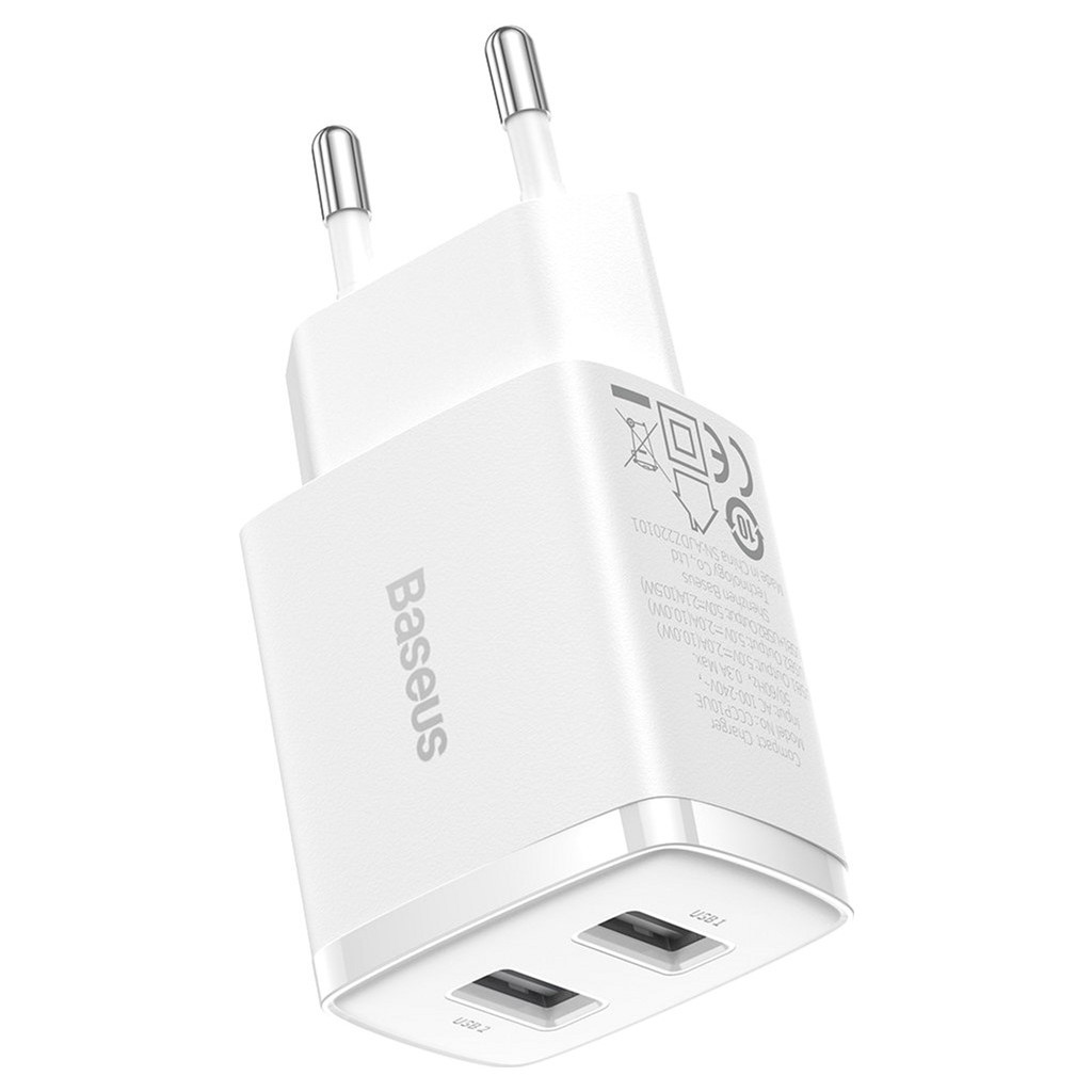 Зарядний пристрій Baseus Compact Charger 2U White (CCXJ010202) - зображення 4