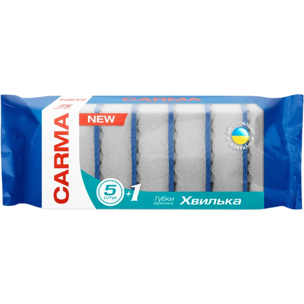 Губки кухонні Carma Хвилька 6 шт. (4823098414575) - зображення 1