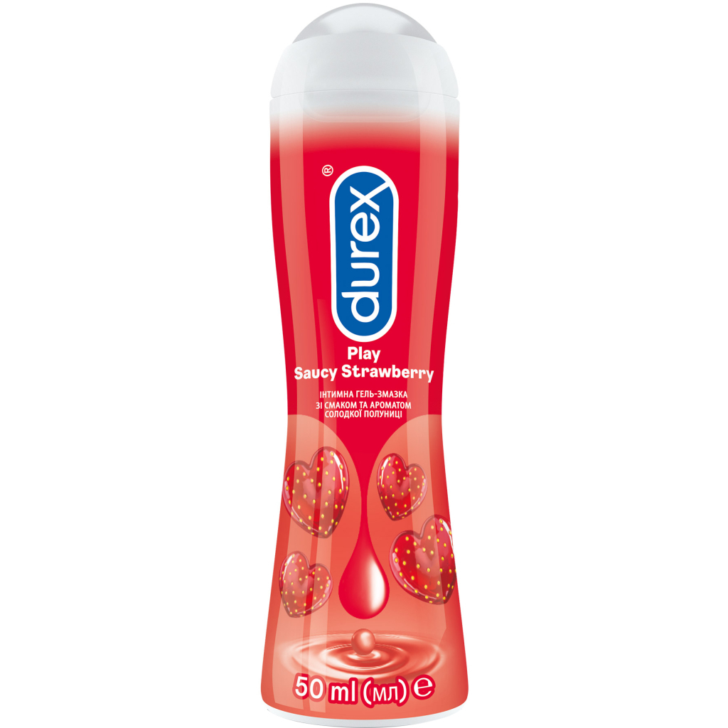 Інтимний гель-змазка Durex Play Saucy Strawberry зі смаком та ароматом полуниці 50 мл (5011417567661) - изображение 1