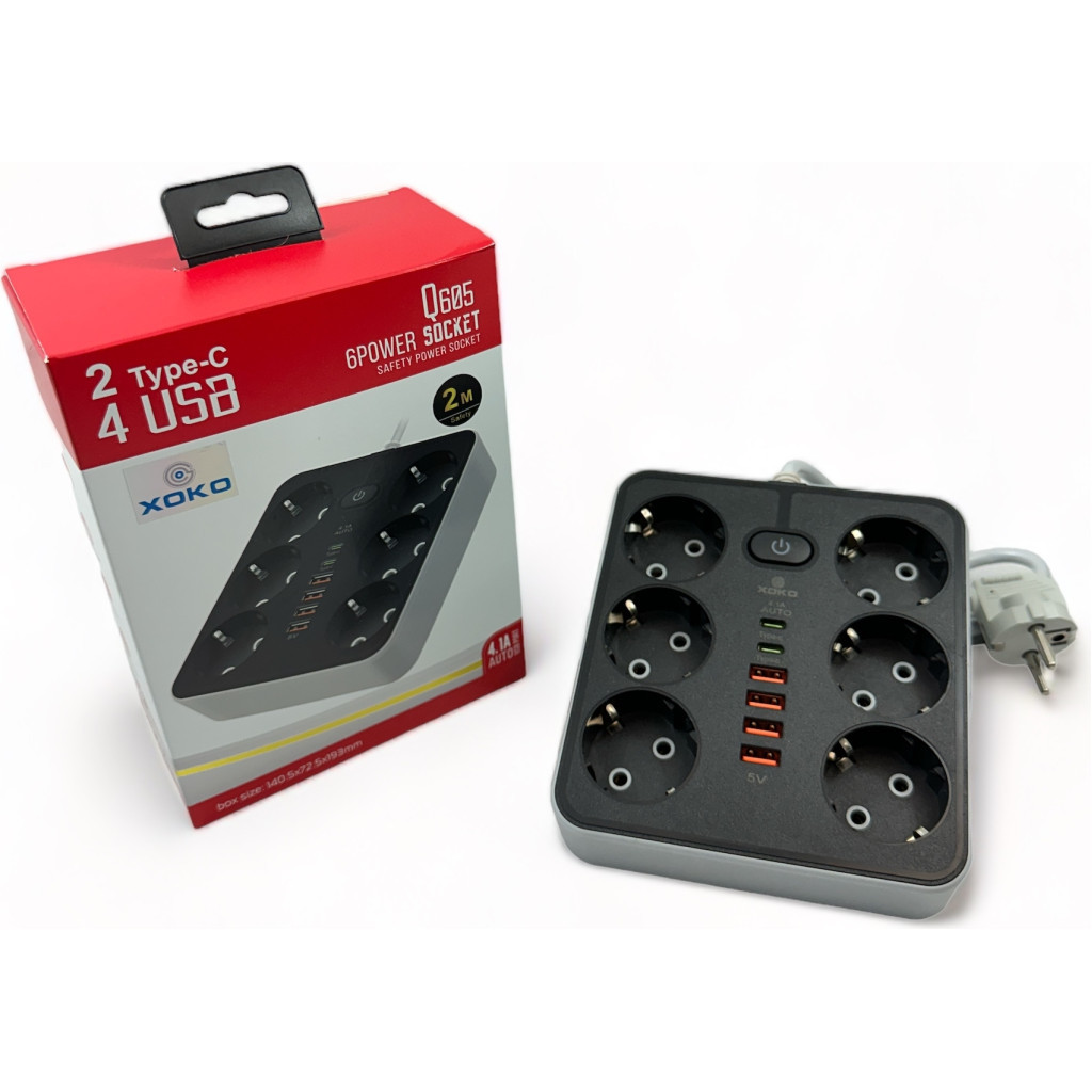 Мережевий фільтр живлення XoKo XK-SP-6-4-2-BK - зображення 2