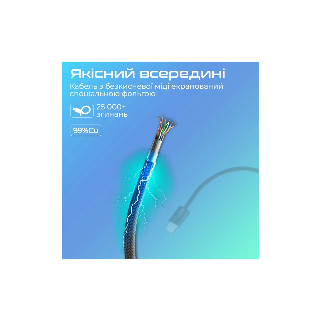 Дата кабель USB-C to USB-C 1.2m Promate (ecoline-cc120.black) - зображення 5