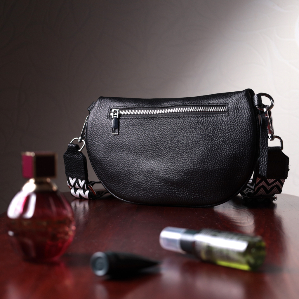 Сумка Vintage Шкіряна жіноча через плече з міні гаманцем Чорна (22666) - зображення 12