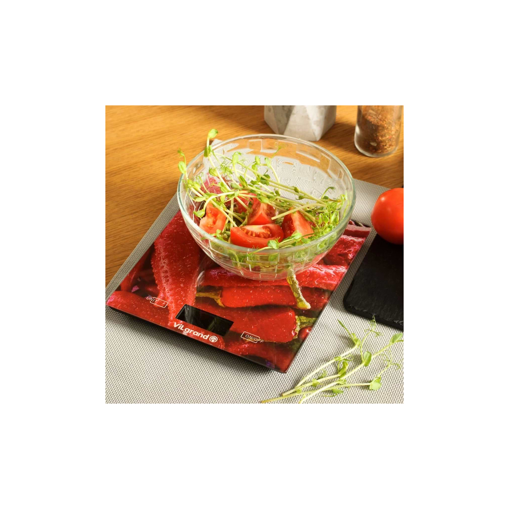 Ваги кухонні Vilgrand VKS-525 Peppers - зображення 5