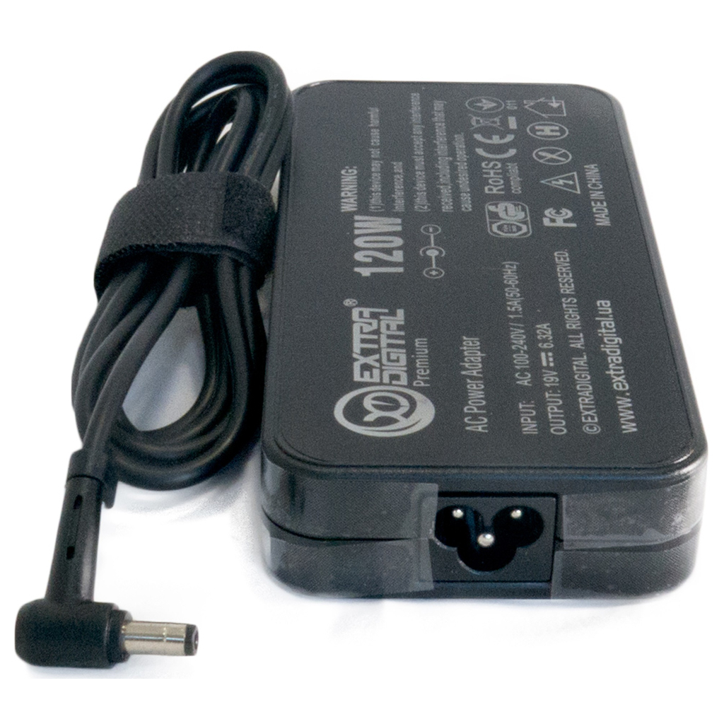 Блок живлення до ноутбуку Extradigital Asus 19V, 6.32A, 120W (5.5x2.5) Slim (PSA3892) - зображення 2