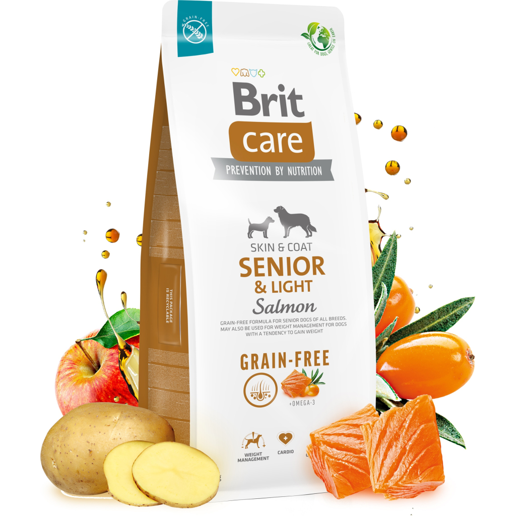 Сухий корм для собак Brit Care Dog Grain-free Senior&Light з лососем 1 кг (8595602558940) - зображення 2