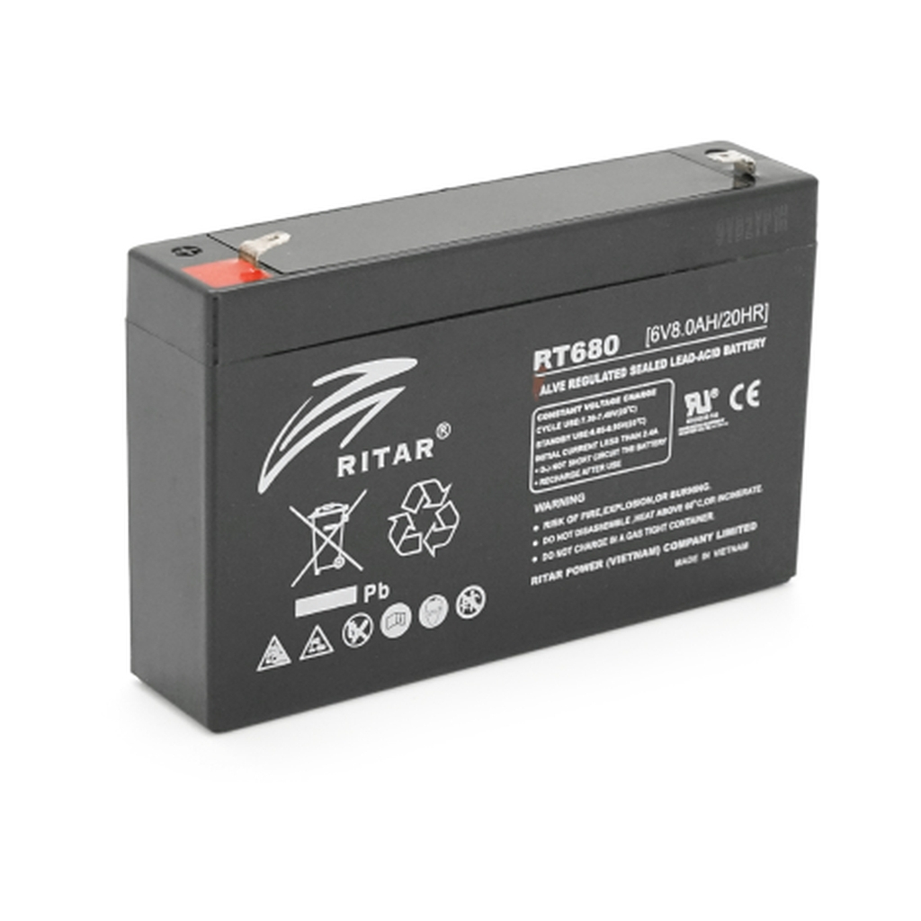 Батарея до ДБЖ Ritar AGM RT680, 6V-8Ah (RT680B) - зображення 1