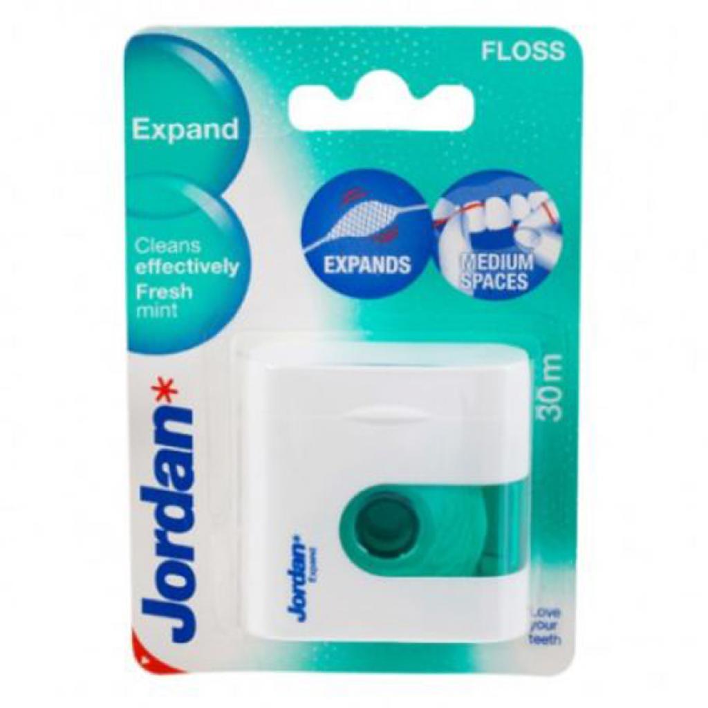 Зубна нитка Jordan Expand Fresh з фтором, м'ятою, воском і зубною пастою 25 м (6825600) - изображение 1