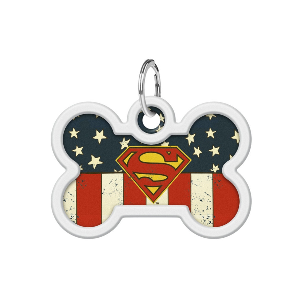 Адресник для тварин WAUDOG Smart ID з QR паспортом "Супермен Америка" кістка 40х28 мм (0640-1010) - изображение 2