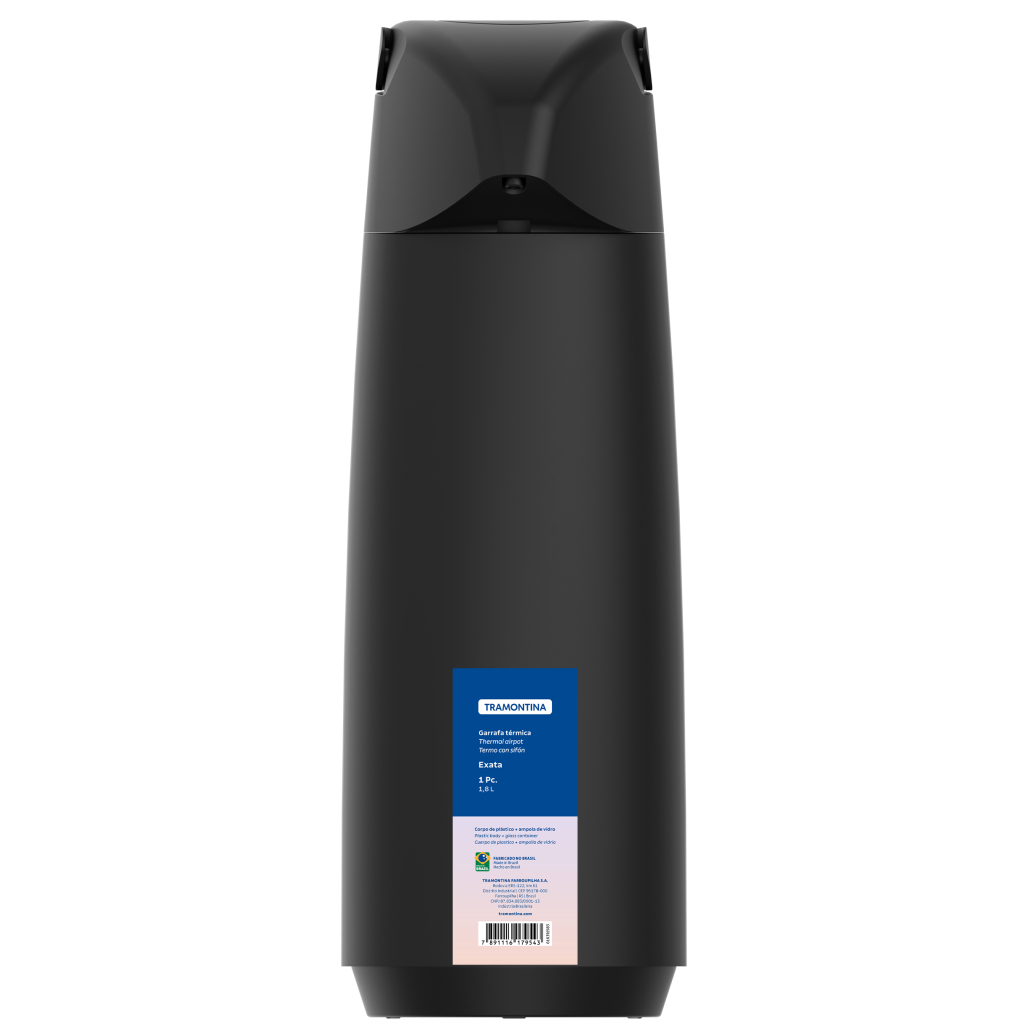Термос Tramontina Exata 1,8 л з сифоном Чорний (61639/583) - зображення 2