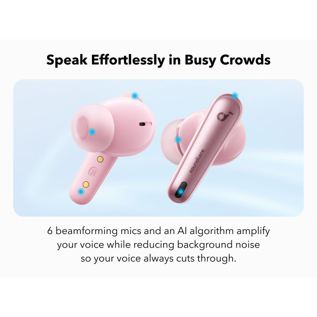Навушники Anker SoundСore Liberty 4 NC Pastel Pink (A3947G51) - зображення 12