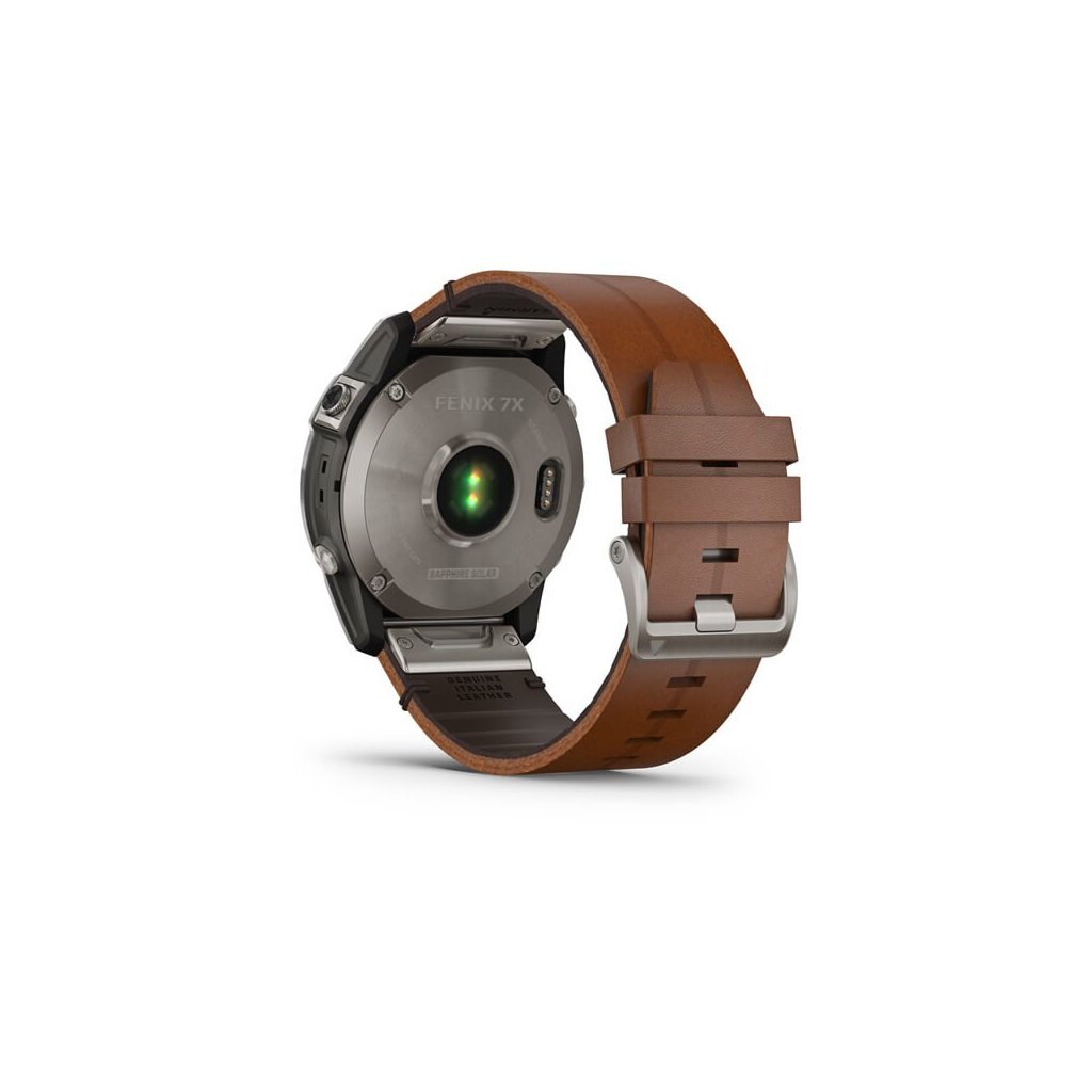 Смарт-годинник Garmin fenix 7X Sapph Sol Titanium w/ Chestnut Leather, GPS (010-02541-19) - зображення 7
