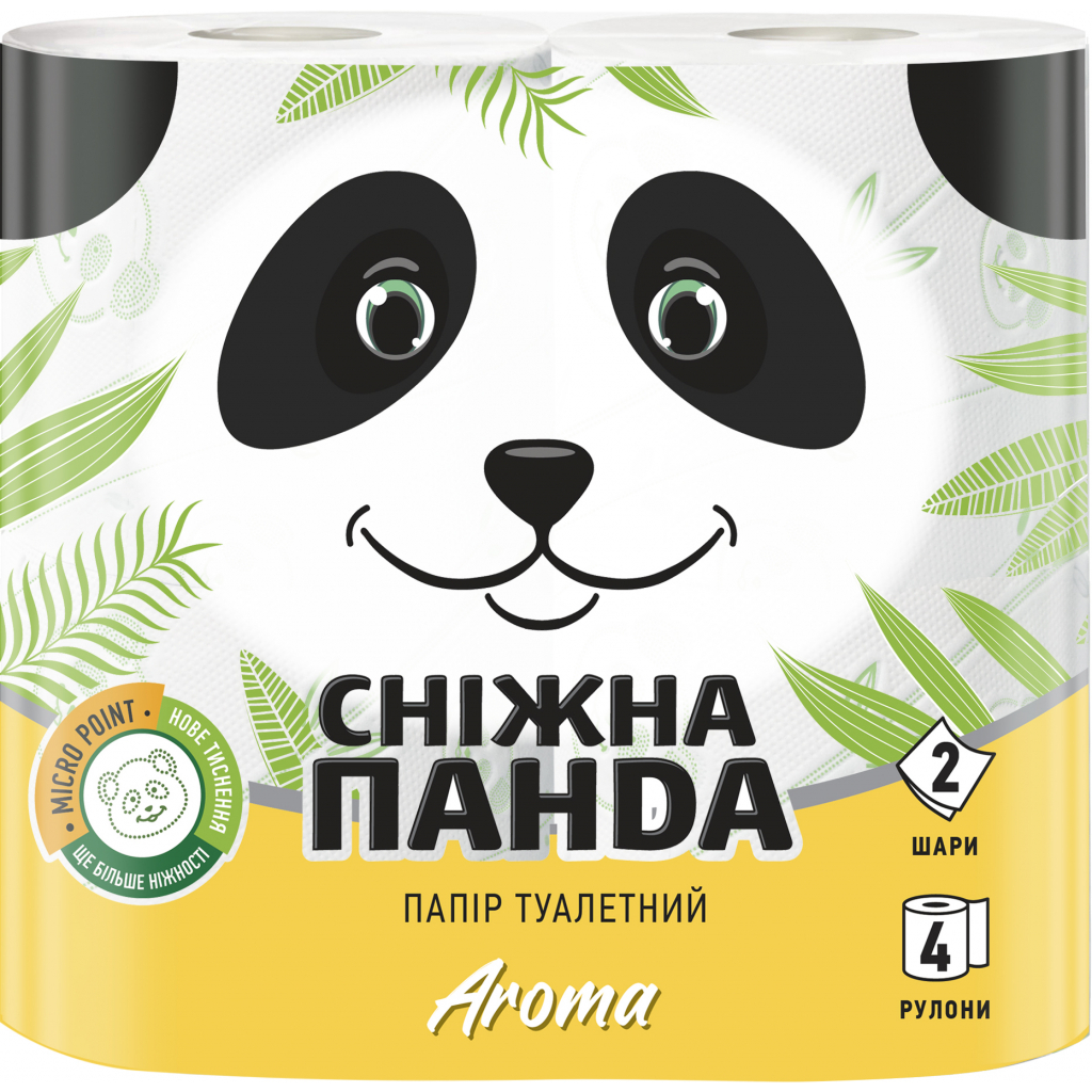 Туалетний папір Сніжна Панда Aroma 2 шари 4 рулони (4823019007695) - зображення 1