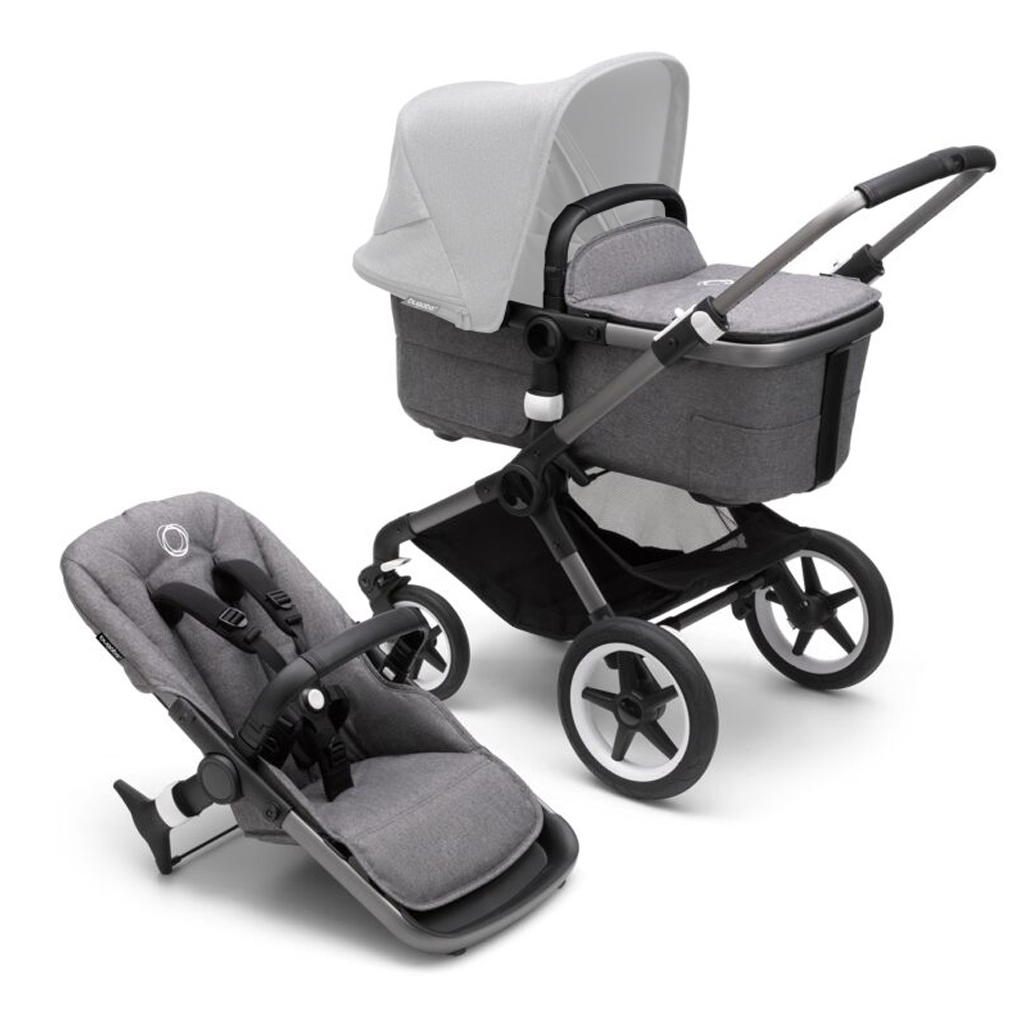 Коляска Bugaboo 2 в 1 Fox 3 без капюшона (Graphite/Grey Melange) (2306010041) - зображення 1