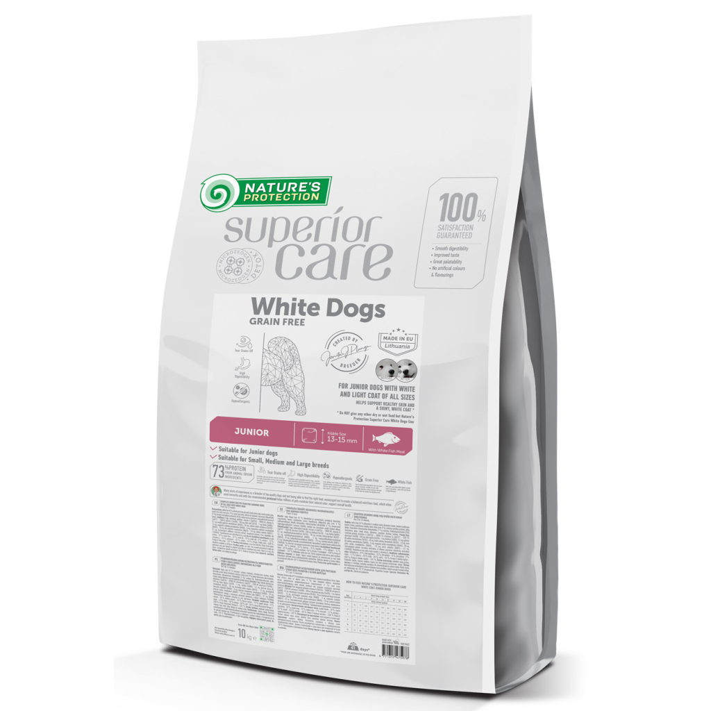 Сухий корм для собак Nature's Protection Superior Care White Dogs Grain Free White Fish Junior All Sizes 17 кг (NPSC47646) - зображення 1