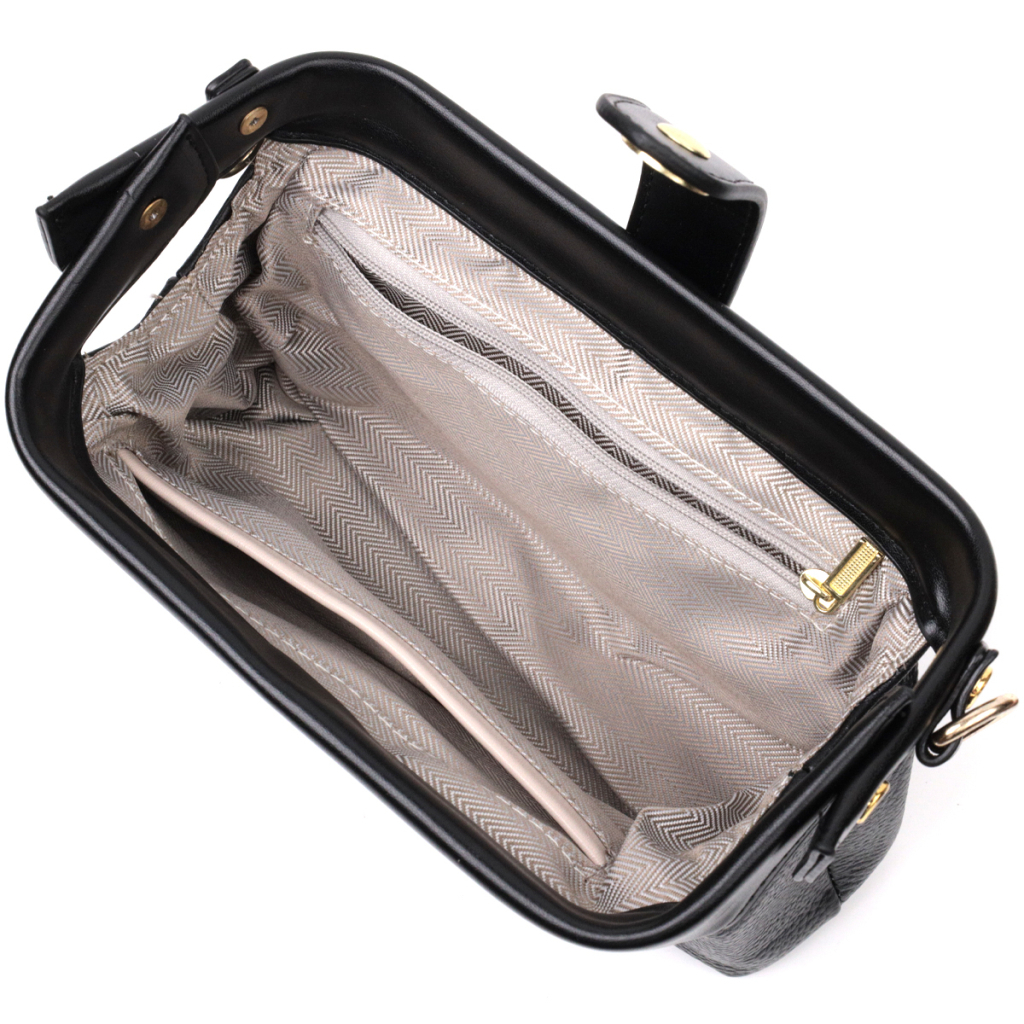 Сумка Vintage Клатч з натуральної шкіри Чорна (22427) - зображення 7