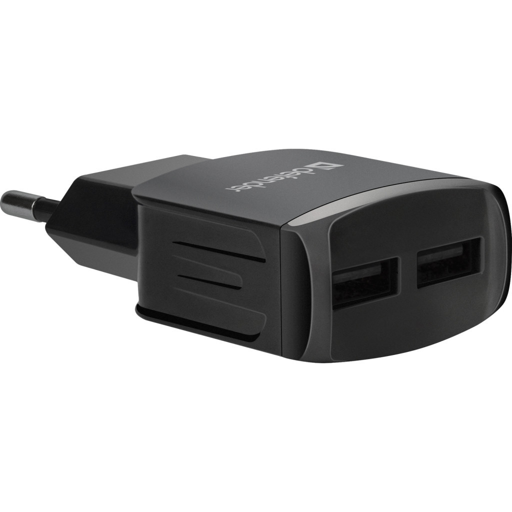 Зарядний пристрій Defender EPA-13 black, 2xUSB, 5V/2.1A, package (83840) - зображення 2