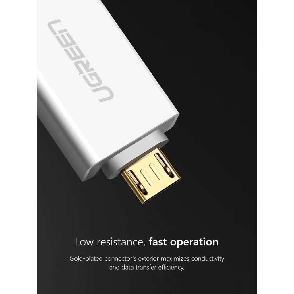 Перехідник OTG USB 2.0 AF to Micro 5P US195 white Ugreen (30529) - зображення 3