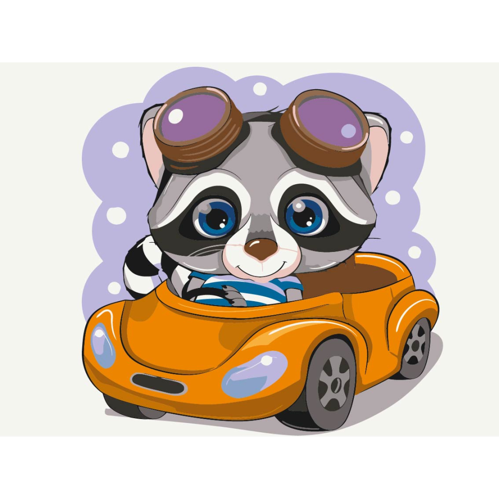 Картина по номерам ZiBi Єнотик на віражах 30*40 см (ZB.64063) - зображення 1