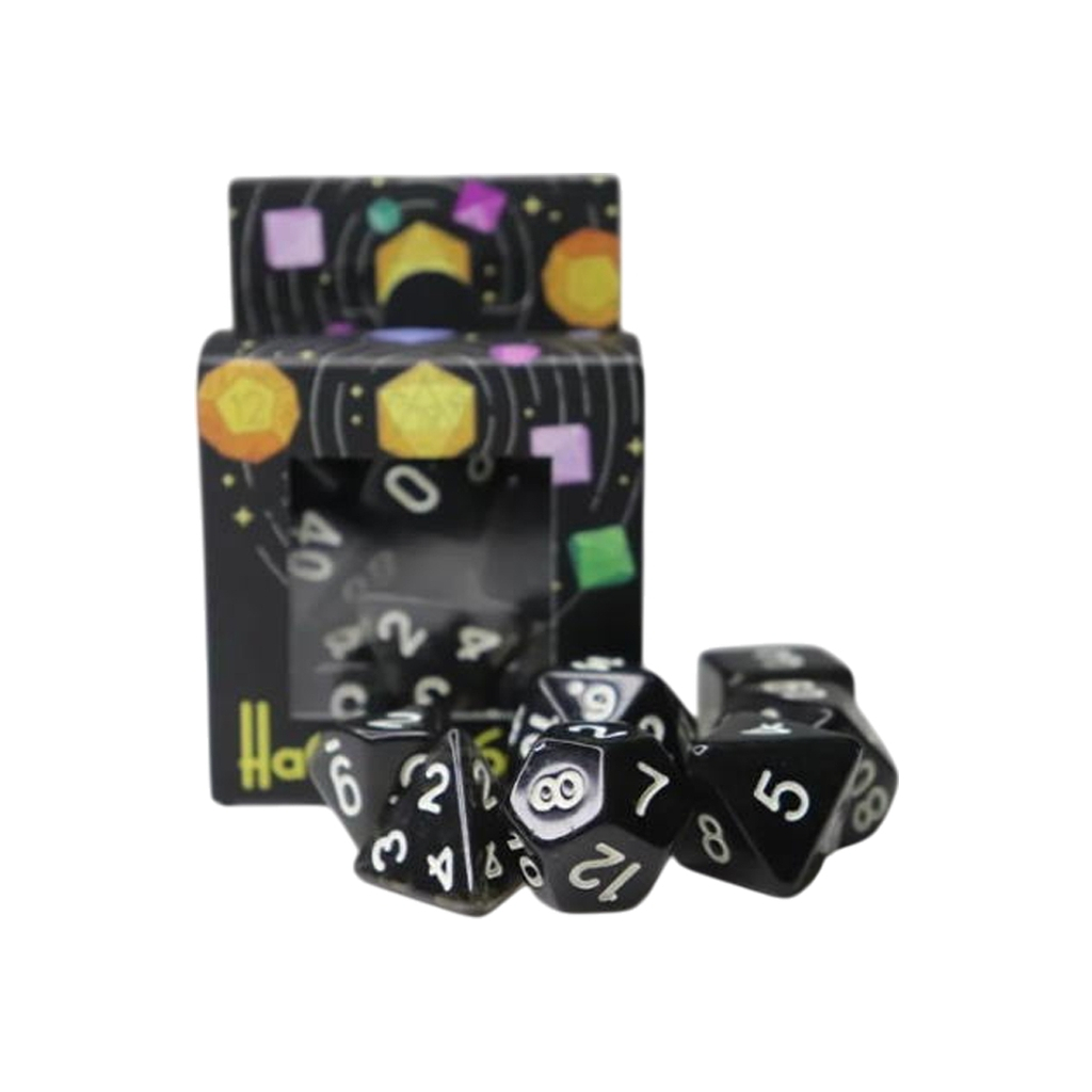 Набір кубиків для настільних ігор Games 7 Days Transparent 7 Dice Set - Black (g7dtran10) - изображение 2