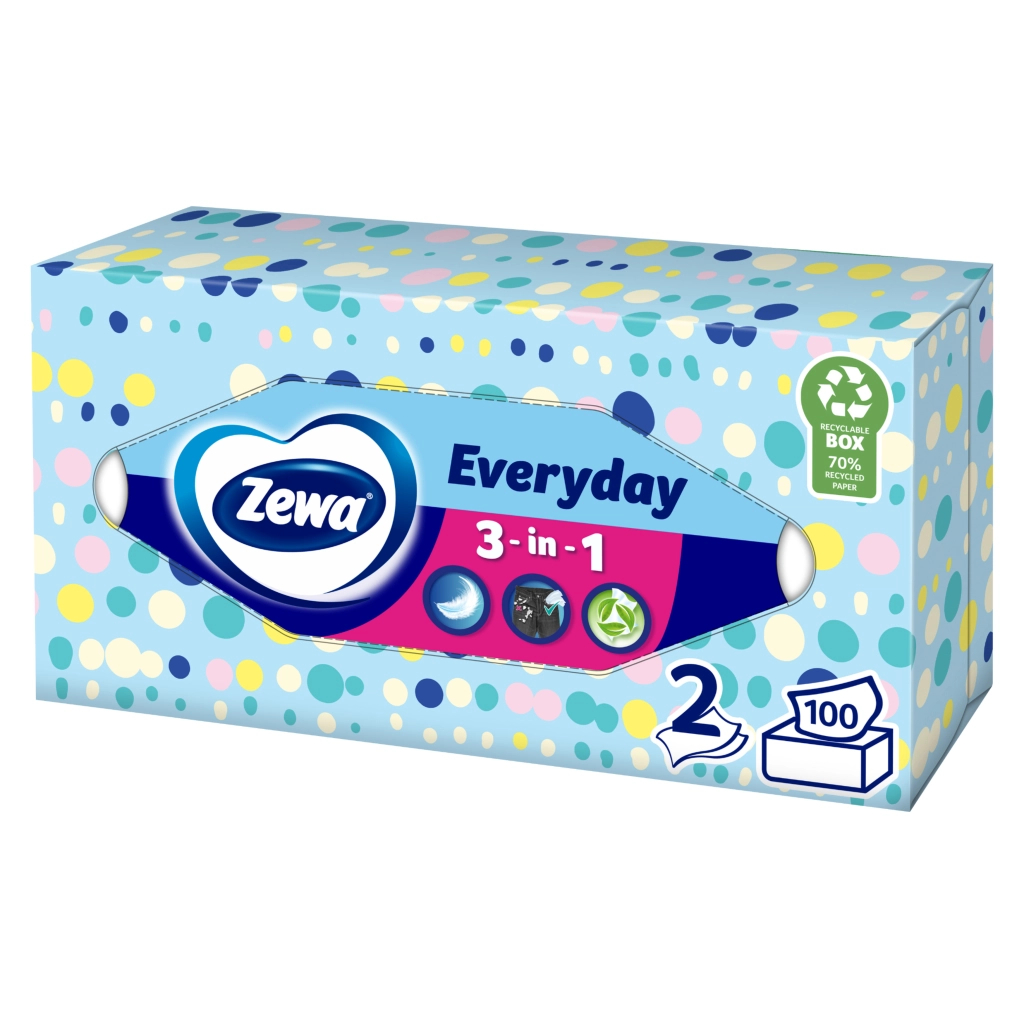 Серветки косметичні Zewa Everyday 100 шт. (7322540043464) - зображення 3