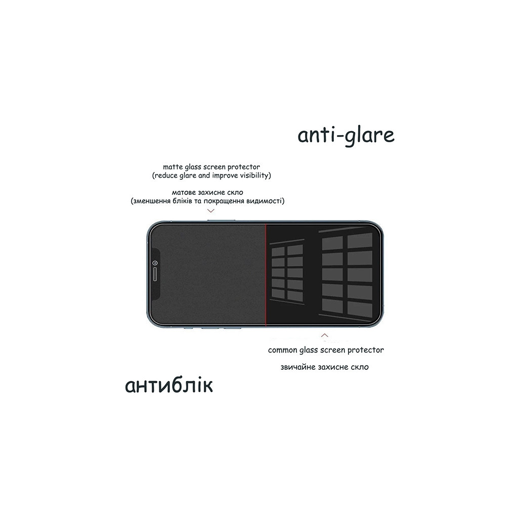 Скло захисне Drobak Matte Glass A+ Apple iPhone 13 (Black) (292941) - зображення 6