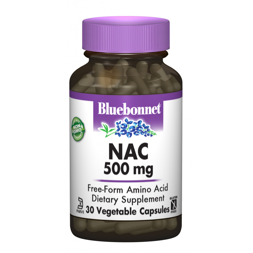 Амінокислота Bluebonnet Nutrition NAC (N-Ацетил-L-Цистеин) 500мг, 30 гелевих капсул (BLB0062) - зображення 1