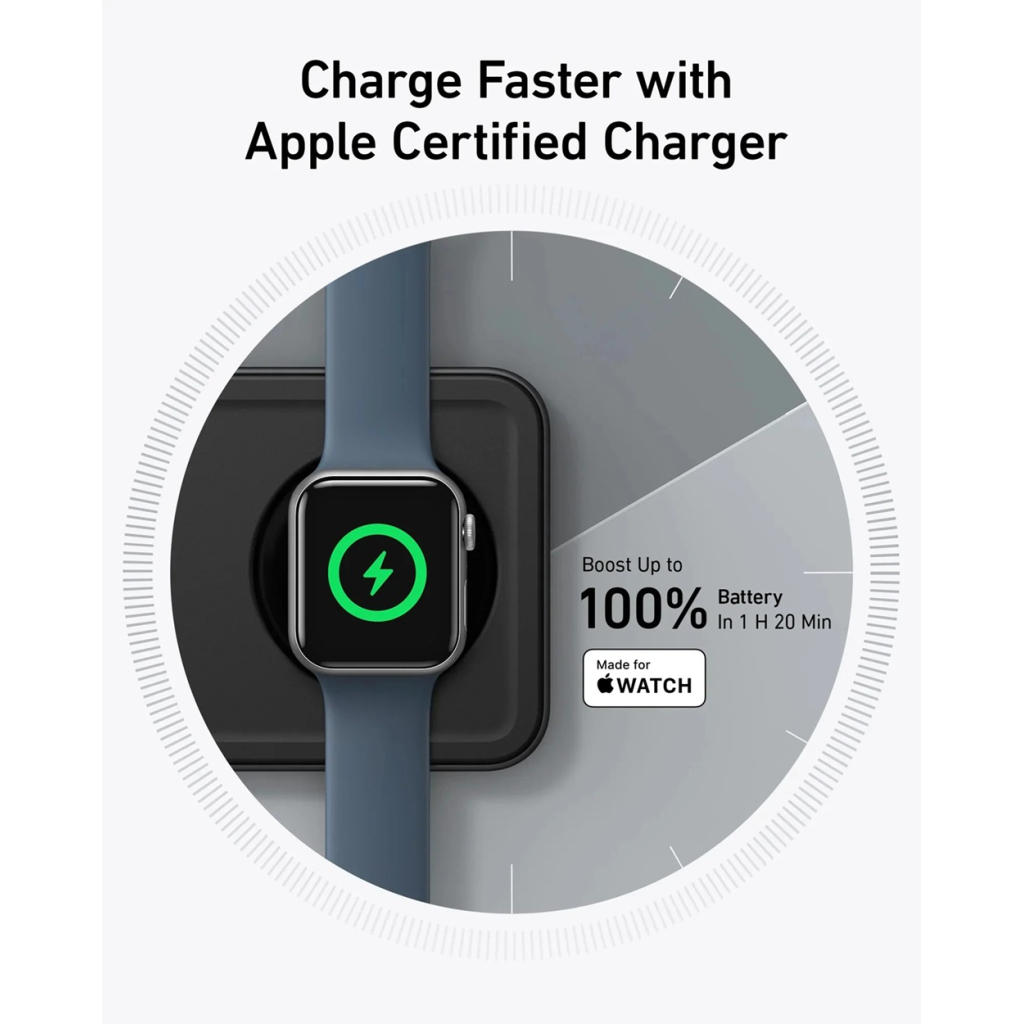 Зарядний пристрій Anker MagGo Wireless Charging Station 15W 3-in-1 Pad Black (B25M1311) - изображение 7
