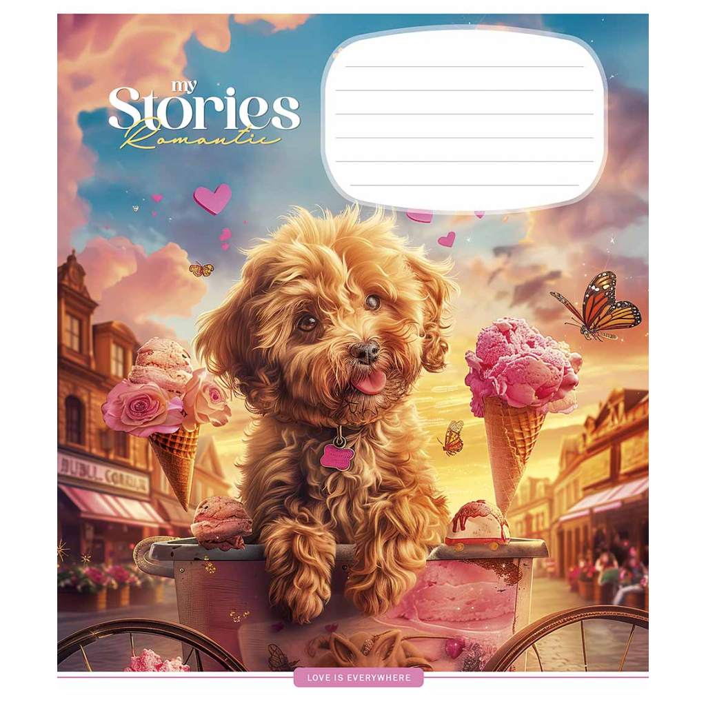 Зошит Школярик Romantic stories 12 аркушів клітинка (012-3464K) - зображення 2