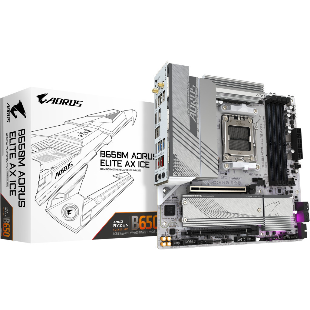Материнська плата GIGABYTE B650M AORUS ELITE AX ICE (B650M A ELITE AX ICE) - зображення 6