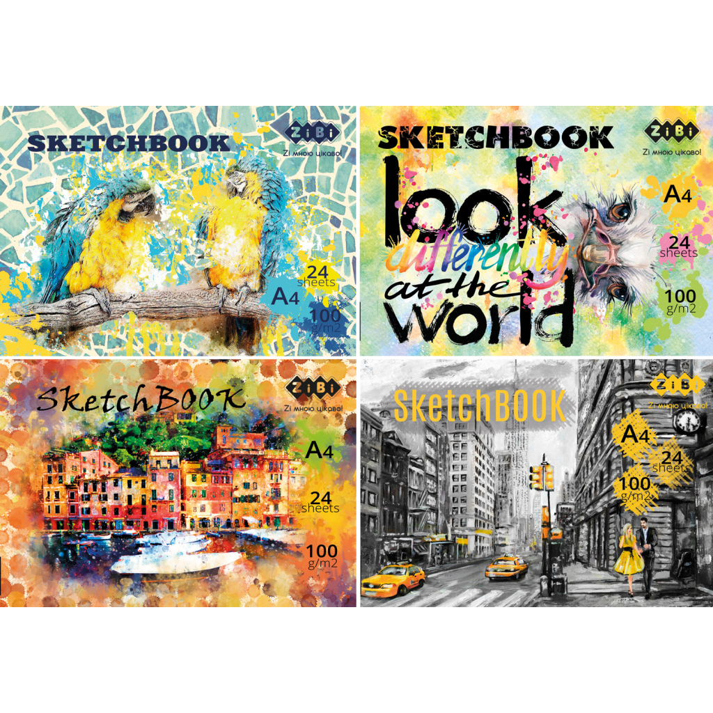 Альбом для малювання ZiBi А4, Скетчбук ART Line 24 аркушів, клеєний (ZB.1466) - зображення 1