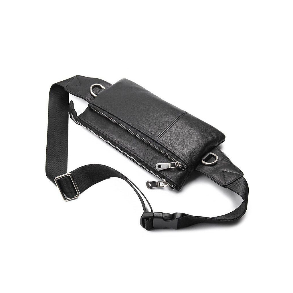 Сумка Vintage Поясна зерниста шкіряна Чорна (14976) - зображення 5