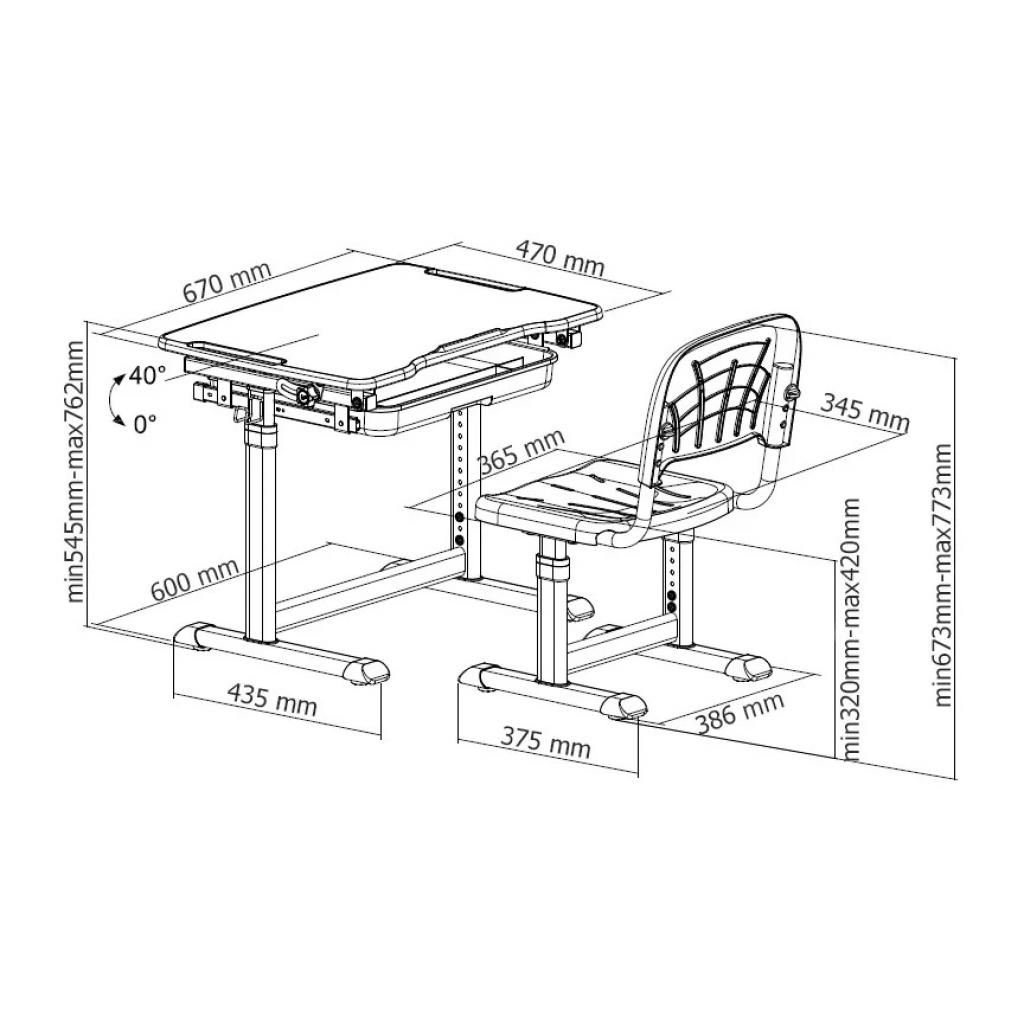 Парта зі стільцем Cubby Sorpresa Grey (222045) - зображення 8